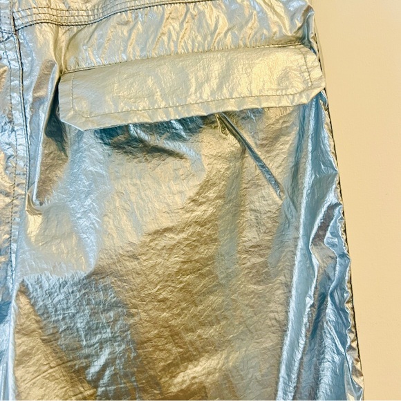 Zara | Metallic Silver Parachute Cargo Pants - Picture 9 of 13